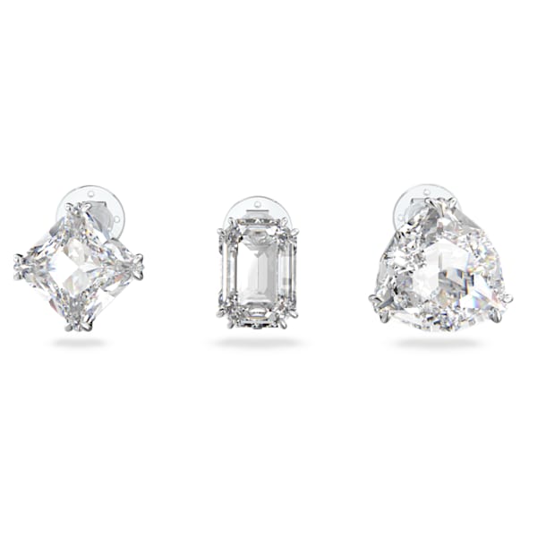스와로브스키 귀걸이 Swarovski Millenia clip earring, Set (3), Asymmetrical, White, Rhodium plated