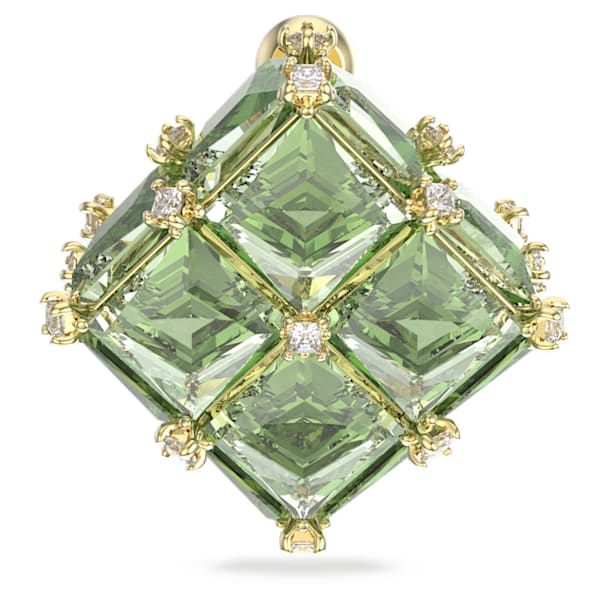 Curiosa Серьга-гвоздик, Одиночный, Зеленый кристалл, Покрытие оттенка золота - Swarovski, 5606950