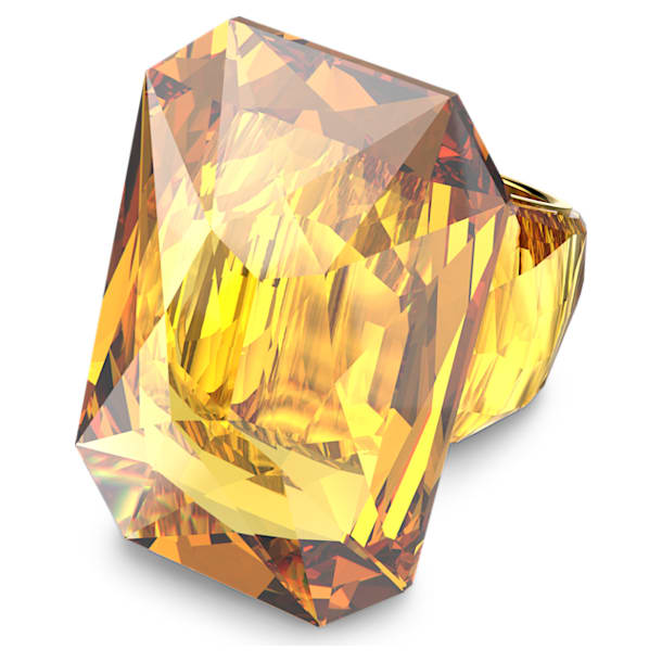 Anillo de cóctel Lucent, Cristal de gran tamaño, Amarillo - Swarovski, 5607357