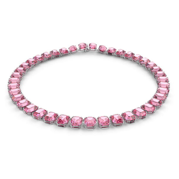Millenia 項鏈, 八角形切割, 粉紅色, 鍍白金色 - Swarovski, 5608807