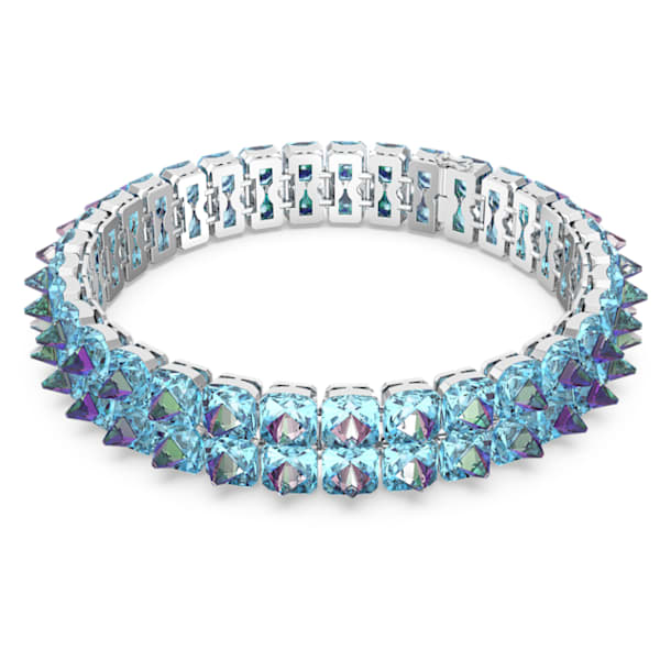 Gargantilla Chroma, Cristales de punta, Azul, Baño de rodio - Swarovski, 5608903