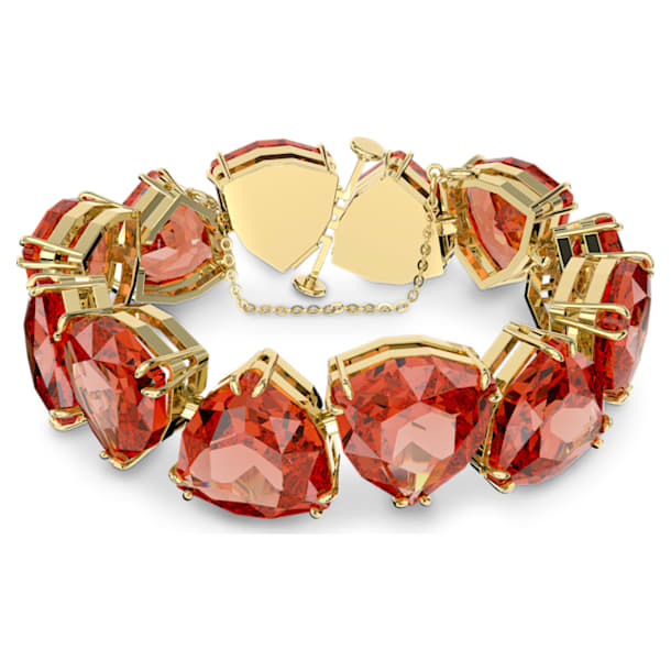 Millenia bracelet, Trilliant cut, Orange, Gold-tone plated - Swarovski, 5609713