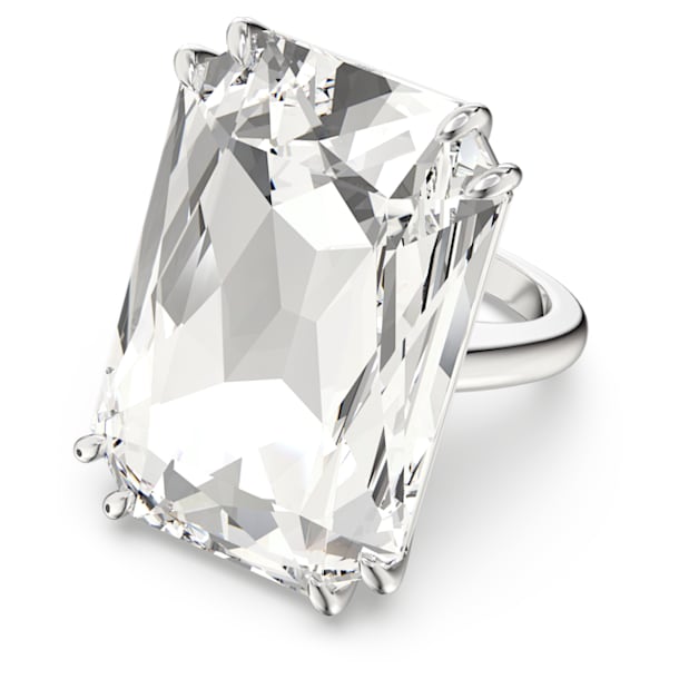 Mesmera cocktail ring, Oversized crystal, White, Rhodium plated - Swarovski, 5610371