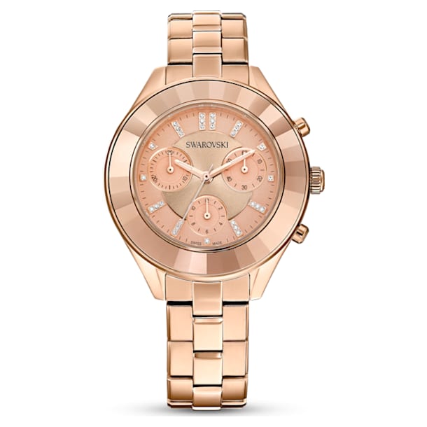 Octea Lux Sport 腕表, 金属手链, 玫瑰金色调, 玫瑰金色调润饰 - Swarovski, 5610469
