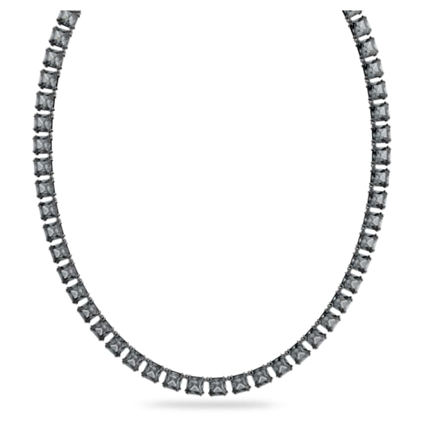 Millenia necklace, Square cut, Gray, Ruthenium plated - Swarovski, 5612683