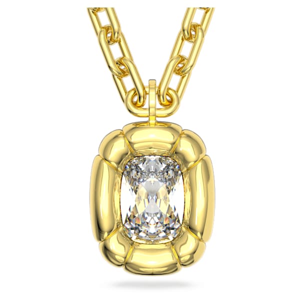 Dulcis pendant, Cushion cut crystals, Yellow, Gold-tone plated - Swarovski, 5613656