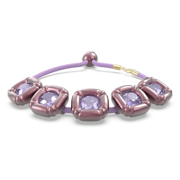 Dulcis bracelet, Cushion cut crystals, Purple - Swarovski, 5613731
