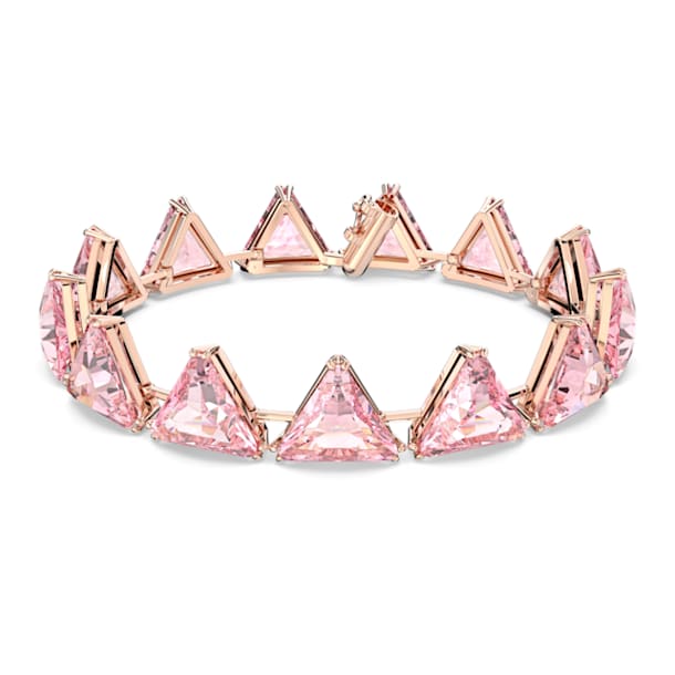 Ortyx bracelet, Triangle cut, Pink, Rose gold-tone plated - Swarovski, 5614934