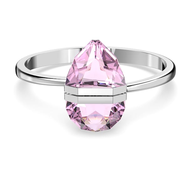 Lucent bangle, Magnetic, Oversized crystal, Pink, Stainless steel - Swarovski, 5615110