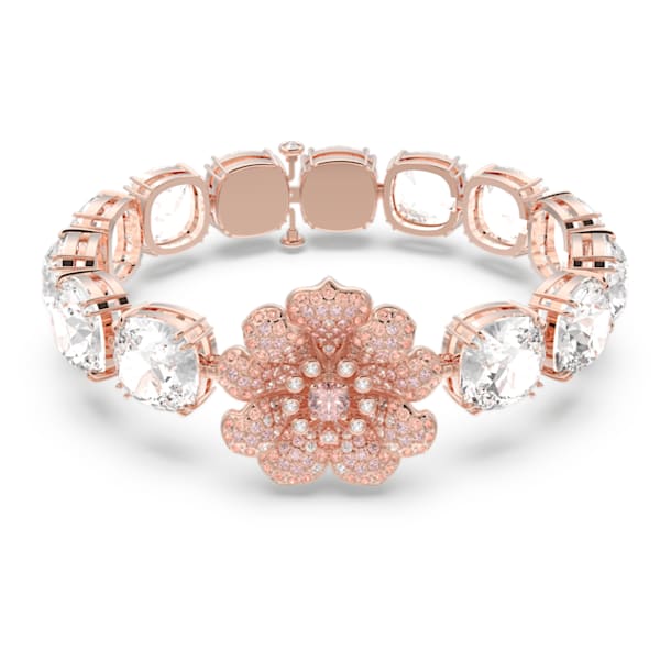 Connexus bracelet, Flower, Pink, Rose gold-tone plated - Swarovski, 5615188