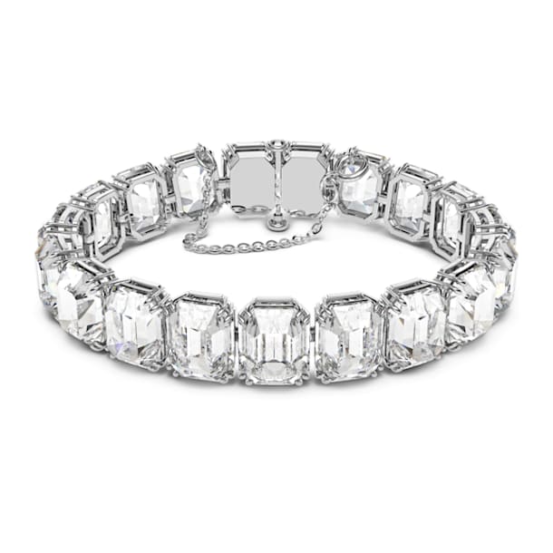 Millenia armband , Achthoekig geslepen kristallen, Wit, Rodium toplaag - Swarovski, 5618699