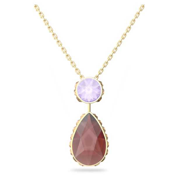 Orbita necklace, Drop cut crystal , Multicoloured, Gold-tone plated - Swarovski, 5619786