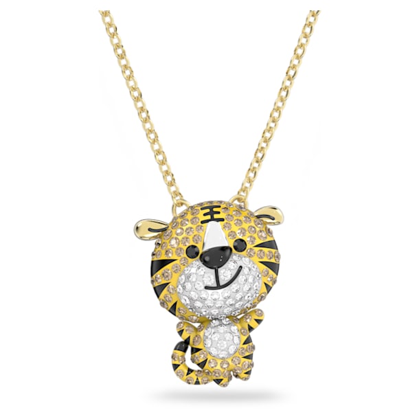 Zodiac Tiger pendant, Tiger, Yellow, Gold-tone plated - Swarovski, 5620291