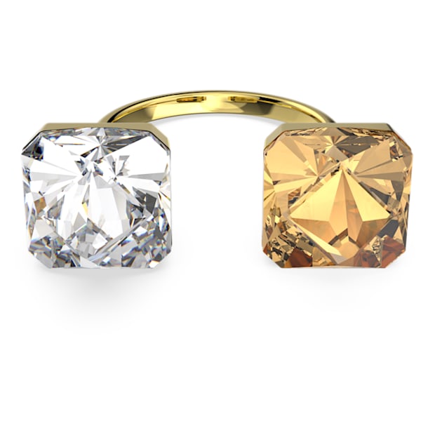 스와로브스키 반지 Swarovski Chroma ring, Pyramid cut crystals, Multicolored, Gold-tone plated