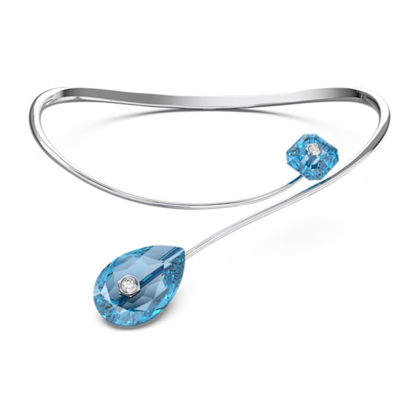Numina necklace, Blue, Rhodium plated - Swarovski, 5625314