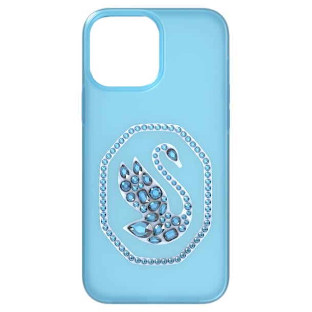 Smartphone case, Swan, iPhone® 13 Pro Max, Blue - Swarovski, 5625624