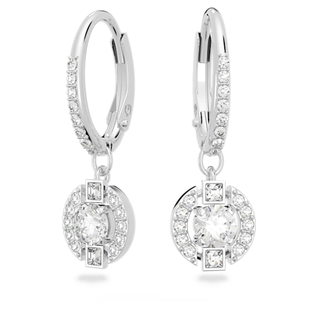 Swarovski Sparkling Dance Round stud earrings, White, Rhodium plated - Swarovski, 5627349