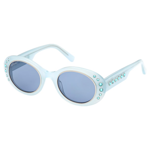 Sonnenbrille, Übergröße, Pavé, Blau - Swarovski, 5627867