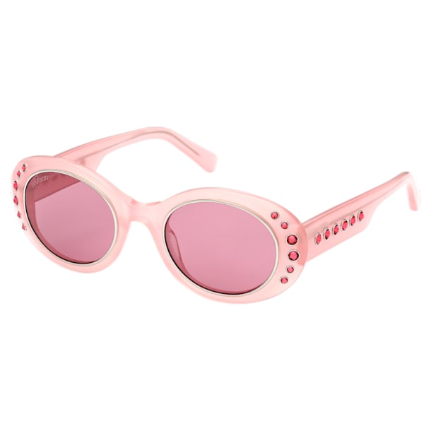 Sunglasses, Oversized, Pavé crystals, Pink - Swarovski, 5627868