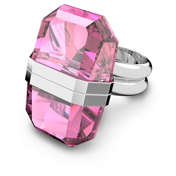 Lucent ring, Magnetic, Pink, Rhodium plated - Swarovski, 5628502