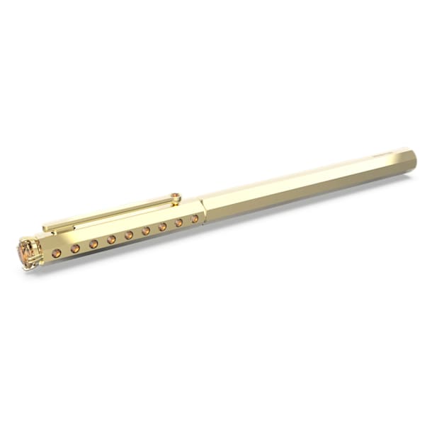 Bolígrafo, Clásico, Amarillo, Baño tono oro - Swarovski, 5634417