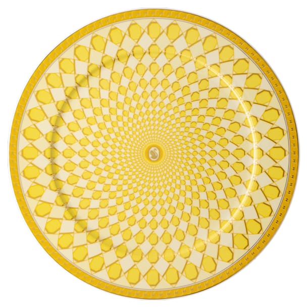 Signum service plate, Porcelain, Yellow - Swarovski, 5635522