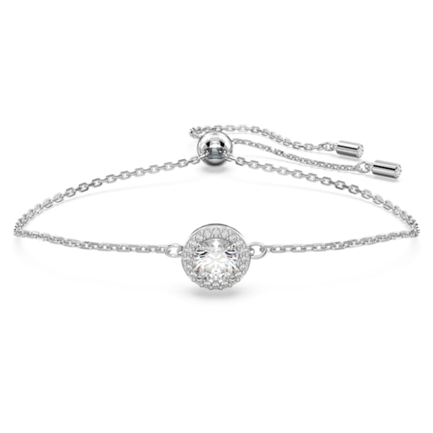 Constella bracelet, Round cut, Pavé, White, Rhodium plated - Swarovski, 5636266