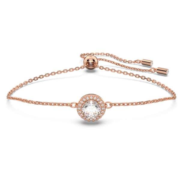 Constella bracelet, Round cut, Pavé, White, Rose gold-tone plated - Swarovski, 5636273