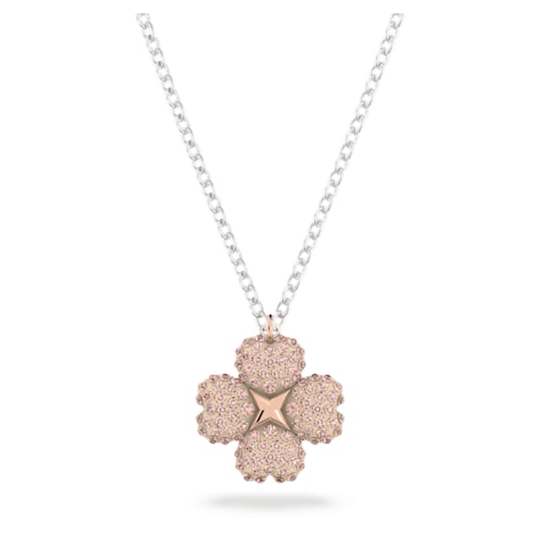 Latisha pendant, Flower, Pink, Mixed metal finish - Swarovski, 5636488