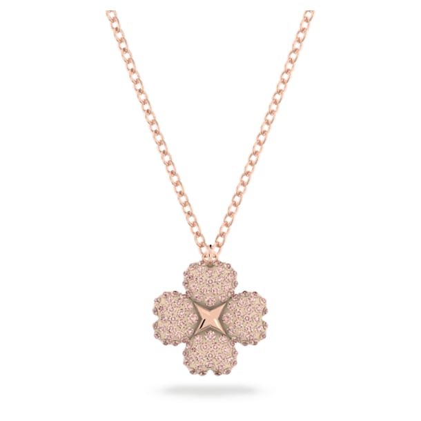 Latisha pendant, Flower, Pink, Rose gold-tone plated - Swarovski, 5636489