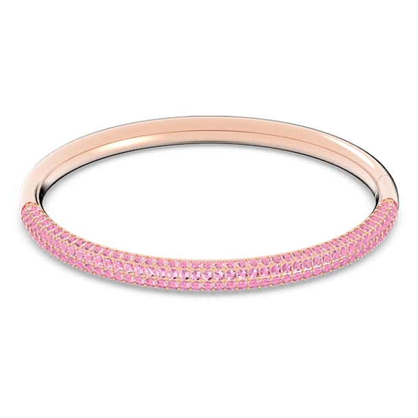 Stone bangle, Pink, Rose-gold tone PVD - Swarovski, 5642915