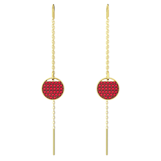 Ginger drop earrings, Red, Gold-tone plated - Swarovski, 5642945