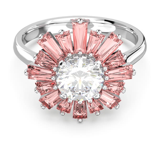 Sunshine ring, Pink, Rhodium plated - Swarovski, 5642959