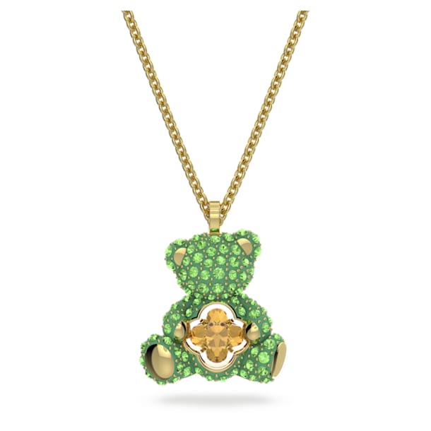 Teddy pendant, Green, Gold-tone plated - Swarovski, 5642975