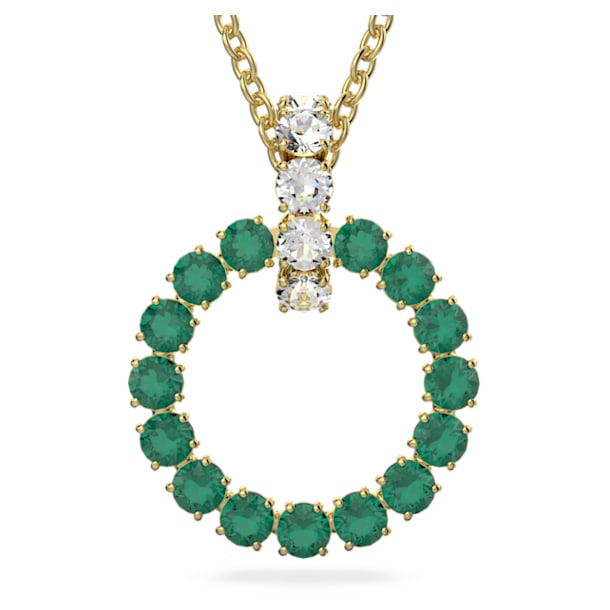 Exalta pendant, Green, Gold-tone plated - Swarovski, 5643753