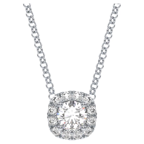 Essentials pendant, Diamond TCW 0.28 carat, Center Stone 0.20 carat, Sterling Silver, Rhodium plated - Swarovski, 5651260