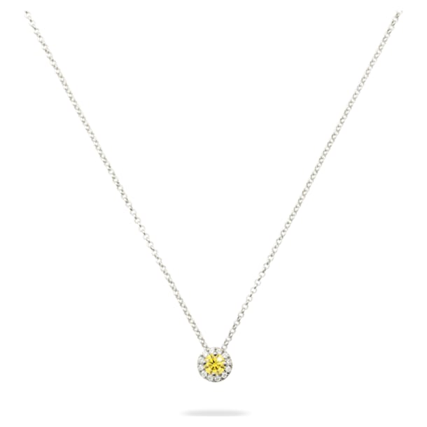 Signature pendant, Diamond TCW 0.40 carat, Center Stone 0.30 carat Fancy Light Yellow, 14K white gold - Swarovski, 5651262