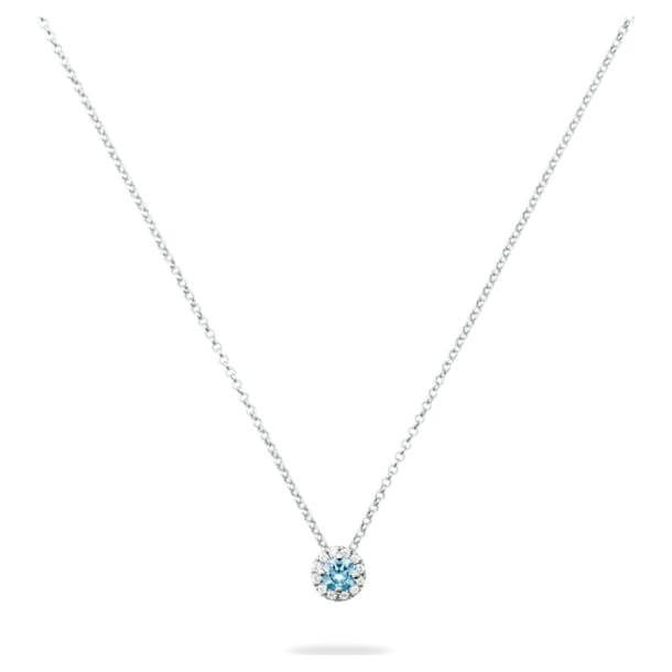 Signature pendant, Diamond TCW 0.40 carat, Center Stone 0.30 carat Fancy Light Blue, 14K white gold - Swarovski, 5651263