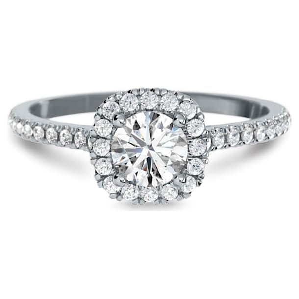 Signature ring, Diamond TCW 0.75 carat, Center Stone 0.50 carat, 14K white gold - Swarovski, 5651269