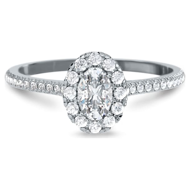 Signature ring, Diamond TCW 0.50 carat, Center Stone 0.30 carat Oval, 14K white gold - Swarovski, 5651283