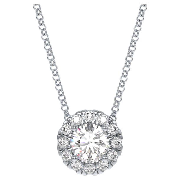 Signature pendant, Diamond TCW 0.50 carat, Center Stone 0.40 carat, 14K white gold - Swarovski, 5651285