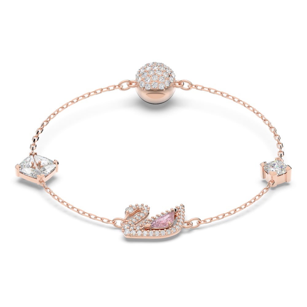 Dazzling Swan bracelet, Magnetic closure, Swan, Pink, Rose gold ...