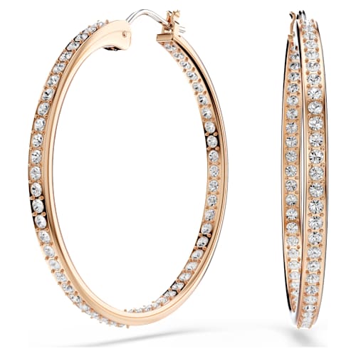 Sommerset hoop earrings — White, 18K rose gold finish