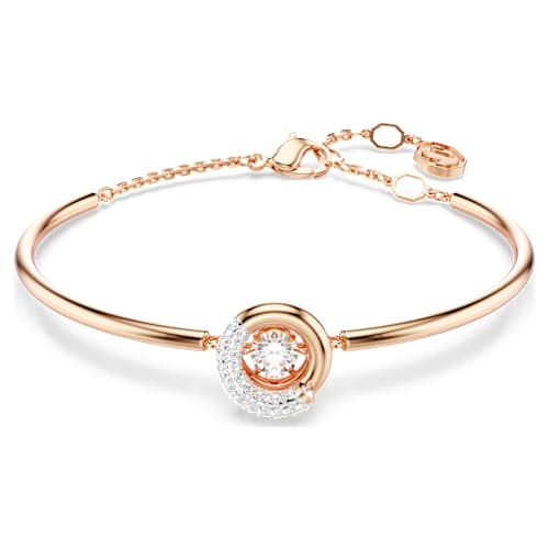 Dextera bangle — Round cut, White, 18K rose gold finish