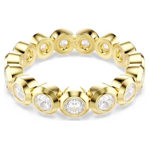 Imber ring — Round cut, White, 18K gold finish