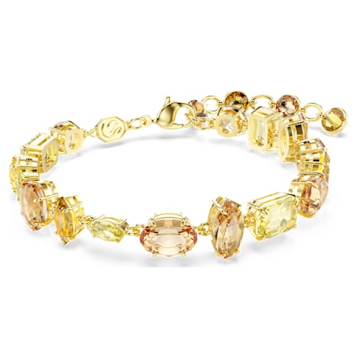 Gema bracelet — Mixed cuts, Yellow, 18K gold finish