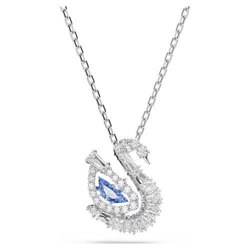 Swan pendant — Mixed cuts, Swan, Blue