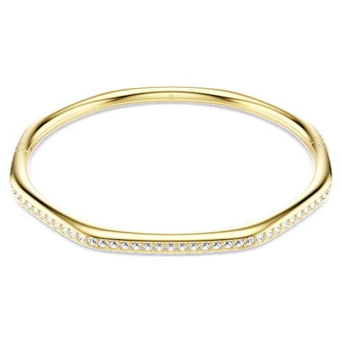 Dextera bangle — Octagon shape, Round cut, White, Rhodium plated