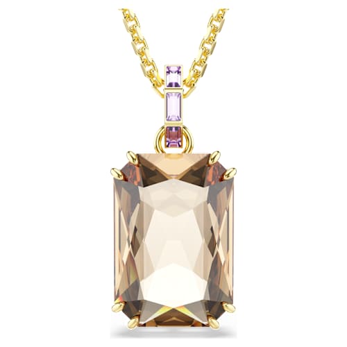 Millenia pendant — Octagon cut, Caramel, 18K gold finish