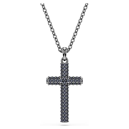 Insigne pendant — Cross, Grey, Ruthenium plated